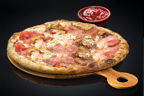 Photo du produit Pizza Reine (base tomate), non contractuelle