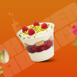 Photo du produit Tiramisu Framboise Pistache, non contractuelle