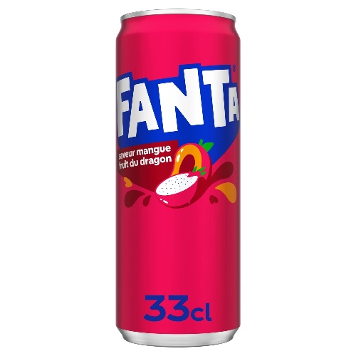 Photo du produit Fanta Mangue fruit du dragon 33cl, non contractuelle