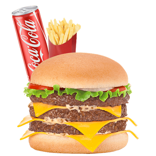 Photo du produit Menu triple cheeseburger, non contractuelle
