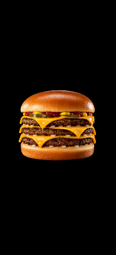 Photo du produit BURGER TRIPLE CHEESE, non contractuelle