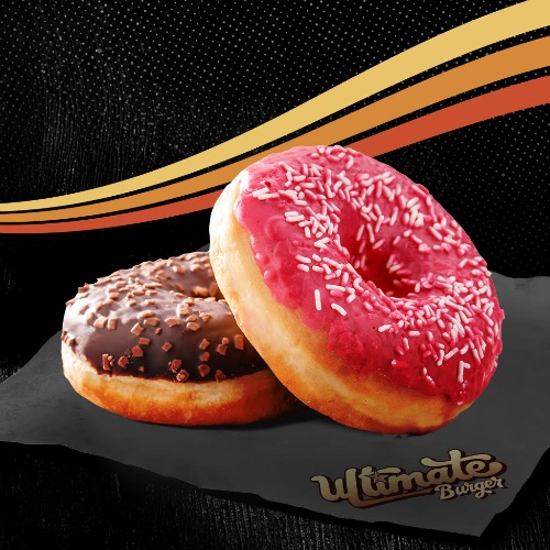 Photo du produit Donuts (Caramel, Chocolat, Fraise), non contractuelle