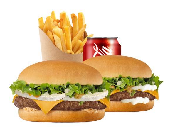 Photo du produit Menu duo 9 burger (CHÈVRE + KIRI) 🍔🍔, non contractuelle