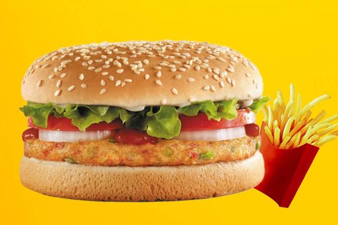 Photo du produit Menu Veggie burger 🌳, non contractuelle