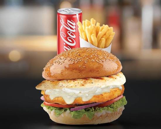 Photo du produit Menu Chèvre-Miel Burger, non contractuelle