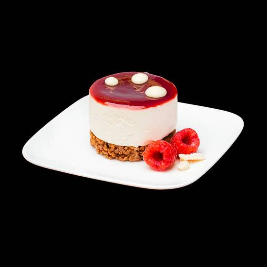 Photo du produit Cheesecake chocolat blanc framboise, non contractuelle