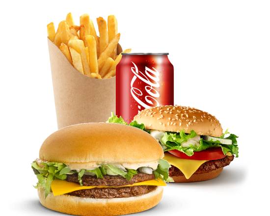 Photo du produit Menu duo 4 burger (DELUXE + GÉANT) 🍔🍔, non contractuelle
