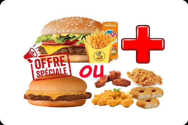 Photo du produit MENU OFFRE MAXI BURGER STEAK, non contractuelle
