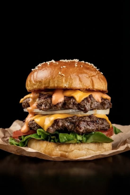 Photo du produit Double Cheese Burger, non contractuelle