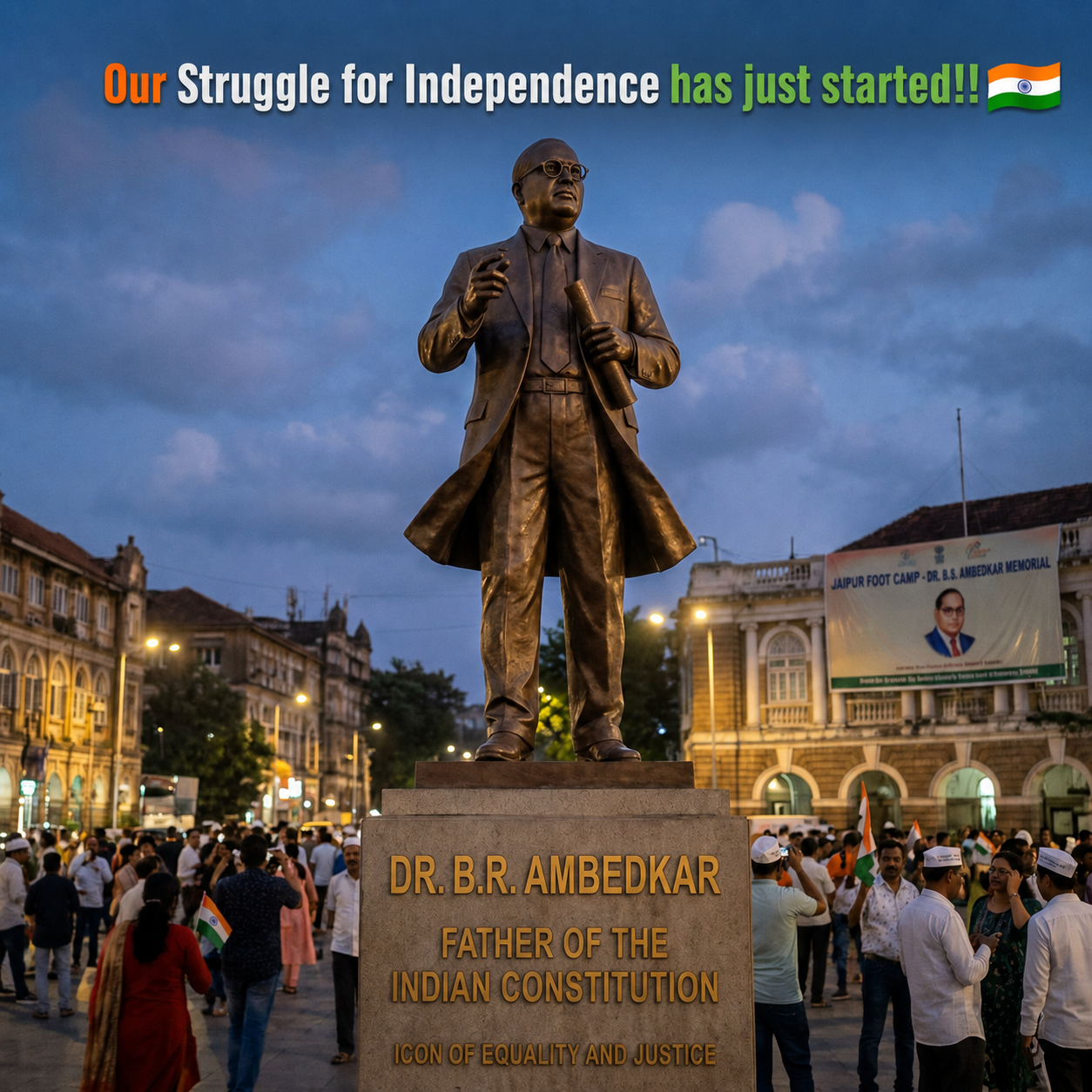 Dear Dalits, You were never meant to live behind a mask created by a system that denied your dignity, erased your history, and treated you as less than human. The struggle for true freedom is not over. Break the silence. Reject the identities imposed upon you. Reclaim your history, your dignity, your voice, and your right to live as equals. Our independence is incomplete until caste oppression ends. Our struggle for independence has just started. Jai Bhim! 💙
