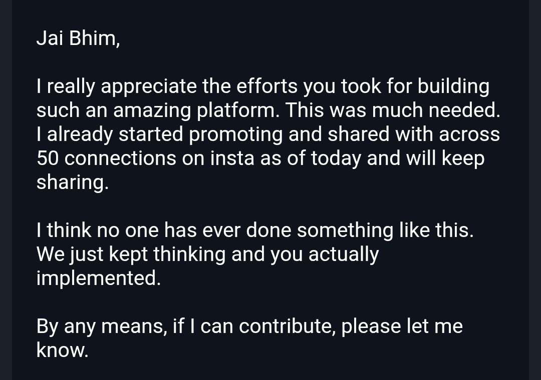 Thanks a lot. Jai Bhim!! 💙