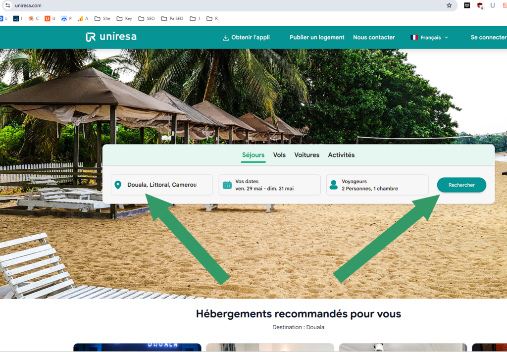 find accommodation with uniresa