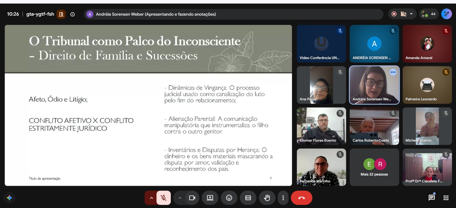 NUAD - O Direito além das Leis:  Conexões entre Direito, Comunicação e Psicanálise