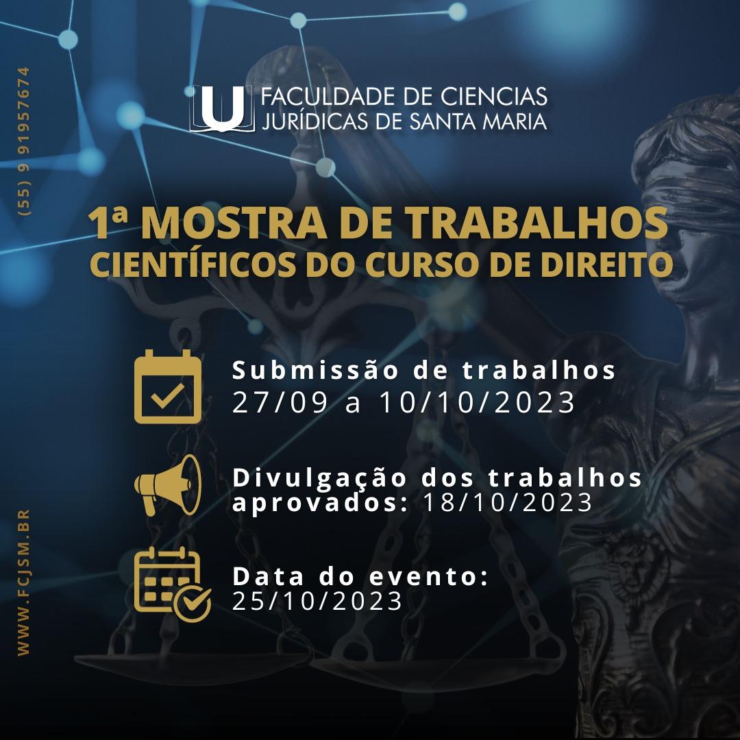 1º Mostra de Trabalhos Científicos do Curso de Direito