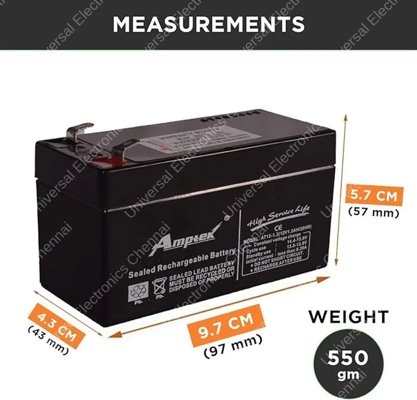 AMPTEK 12V 1.3AH   1