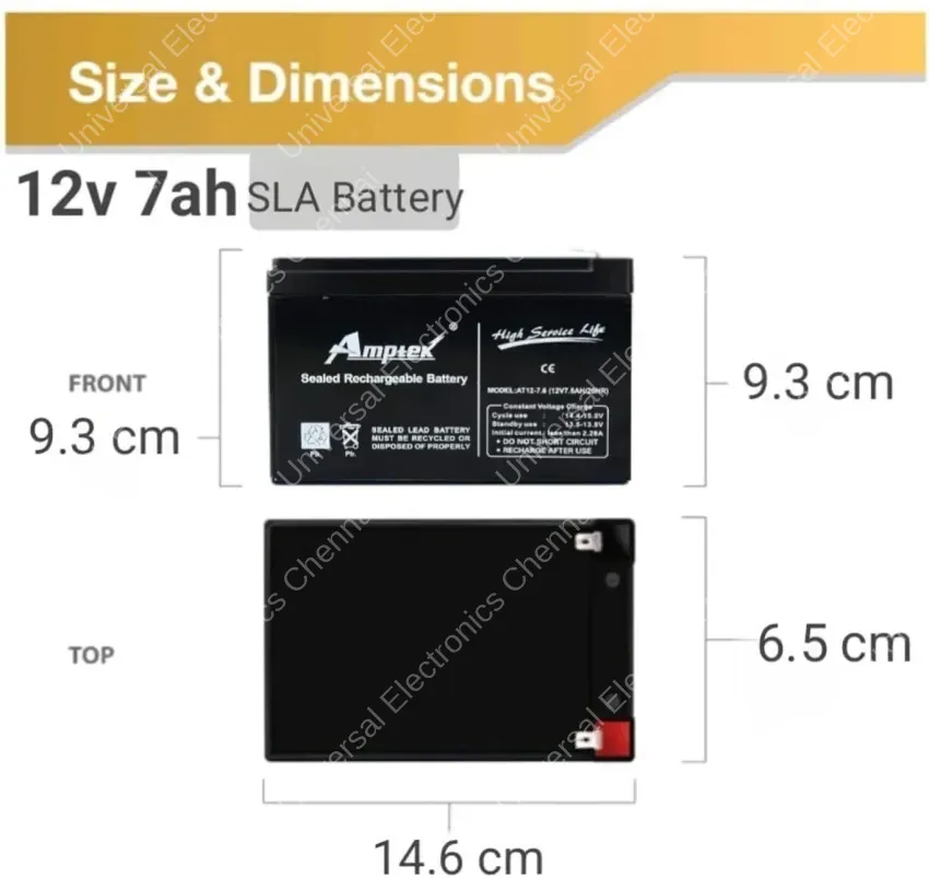 Amptek 12 V 7.6 Ah