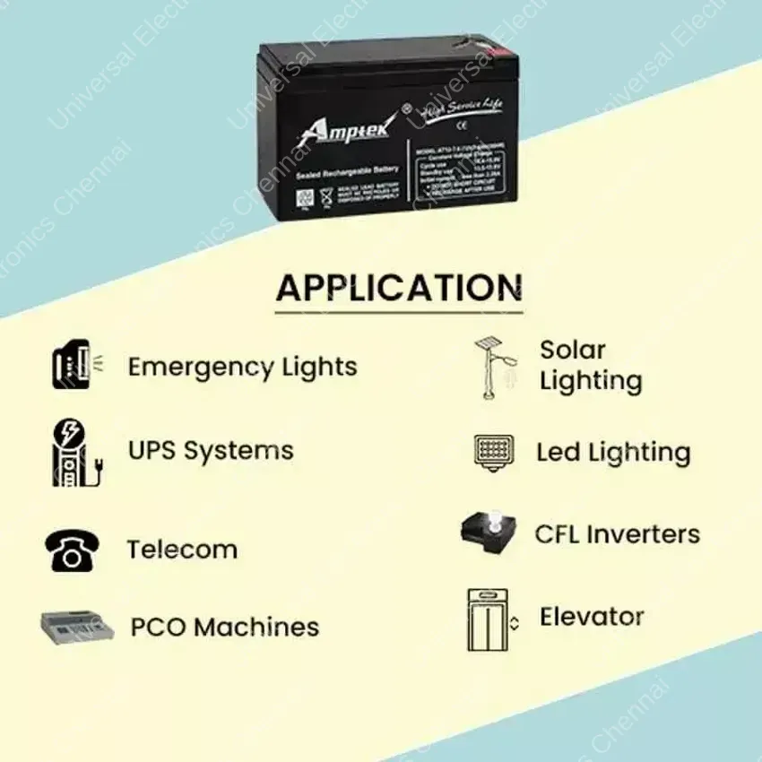Amptek 12 V 7.6 Ah 2