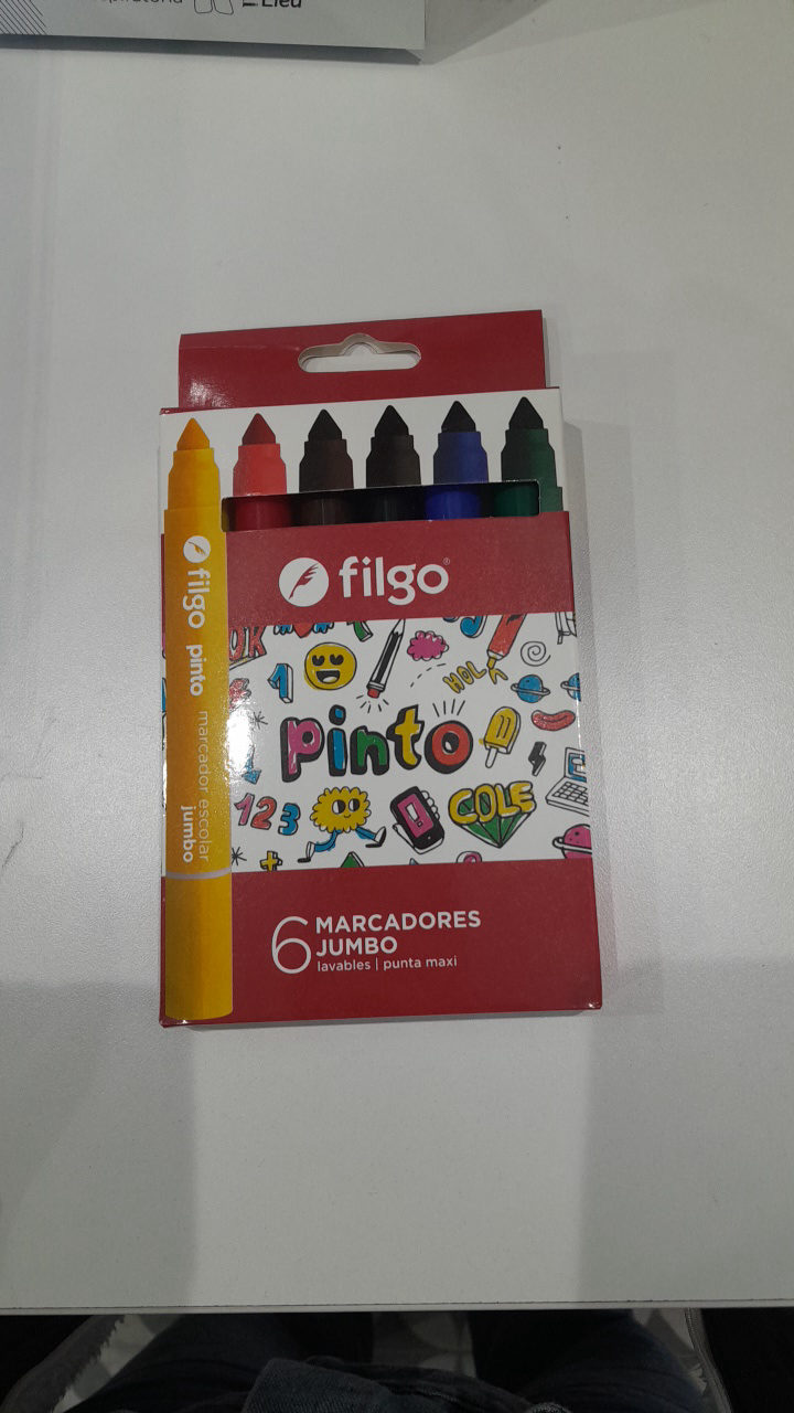 Marcadores Lavables Filgo Pinto Jumbo Clásicos de Agua x6 para Niños