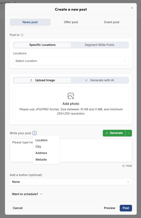 Create a post overview