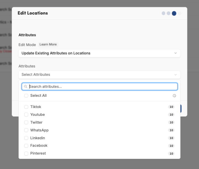 Attributes edit overview