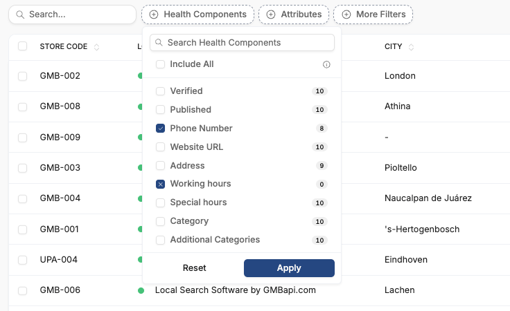 Health components overview
