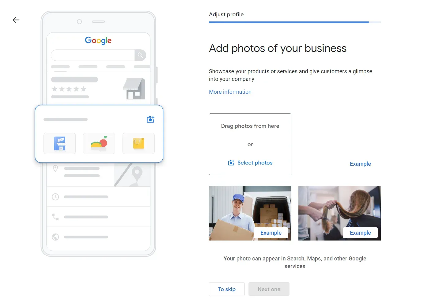 Adding photos of your business
