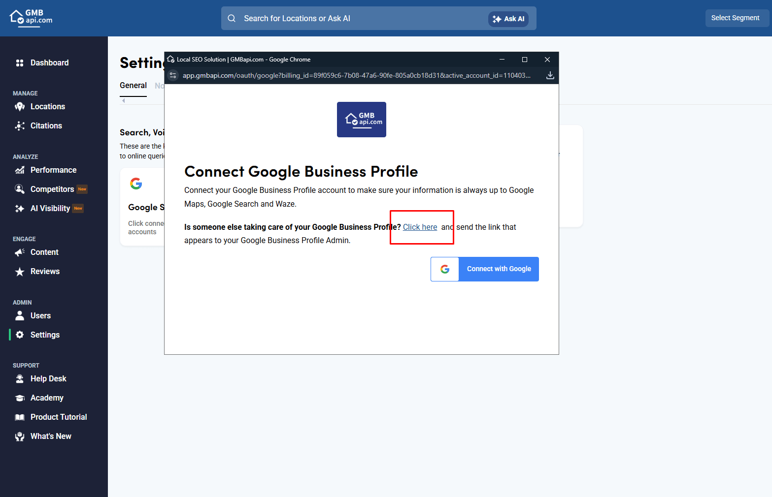 Connect locations with a link