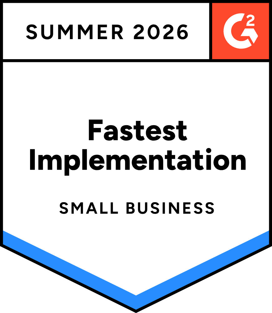 G2 Fastest Implementation (Small Business) badge – Local Listing Management – Summer 2026