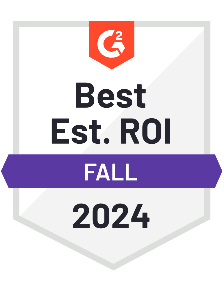 Badge ROI Estimasi Terbaik G2 – SEO Lokal – Musim Gugur 2024