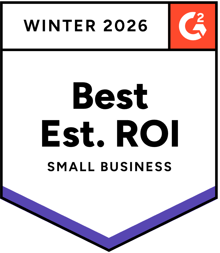 G2 Best Estimated ROI (Small Business) badge – Local SEO – Winter 2026