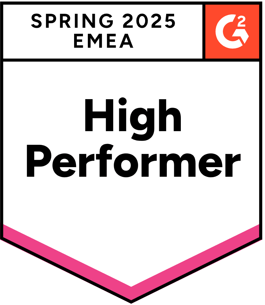 Badge G2 Performa Tinggi EMEA – SEO Lokal – Musim Semi 2025