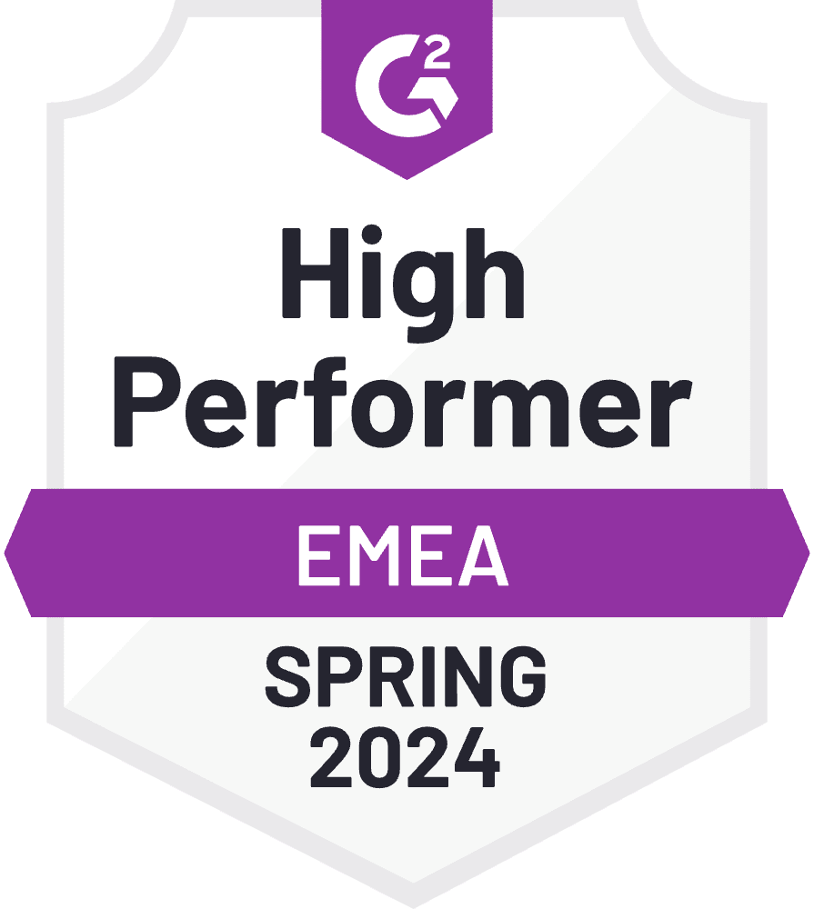 Badge G2 Performa Tinggi EMEA – SEO Lokal – Musim Semi 2024