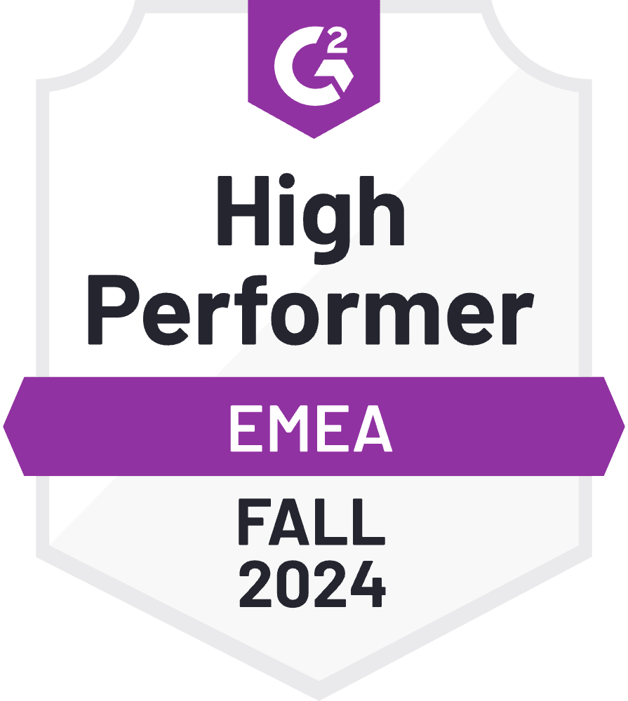 Badge G2 Performa Tinggi EMEA – SEO Lokal – Musim Gugur 2024