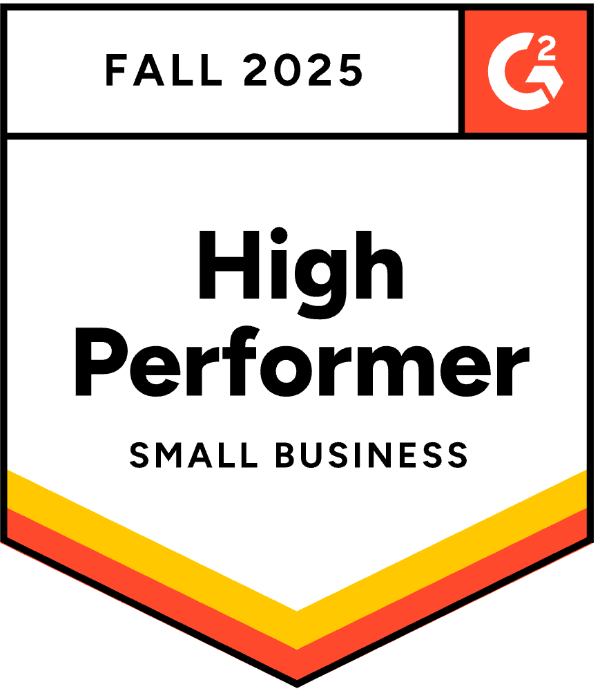 G2 High Performer (Small Business) badge – Local SEO – Fall 2025
