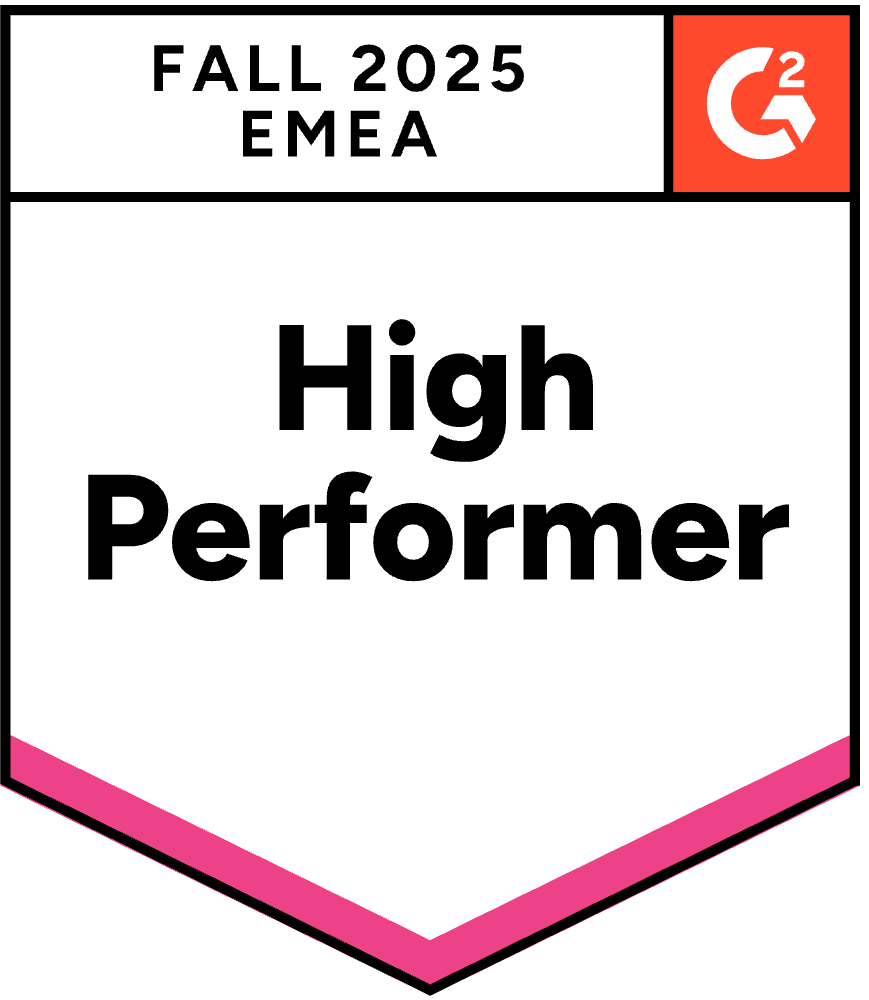 G2 High Performer EMEA badge – Online Reputation Management – Fall 2025