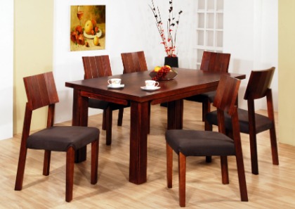 ANTECOMEDOR SIDNEY 6 SILLAS NOGAL OSCURO