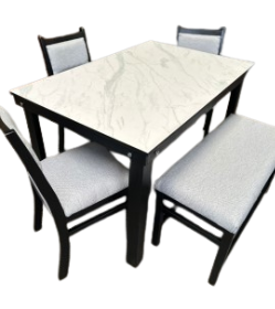 ANTECOMEDOR ADELAIDA 4 SILLAS MARMOLEADO 120 CMS