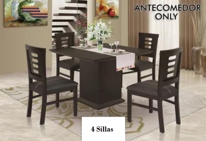 ANTECOMEDOR ONLY 4 SILLAS CHOCOLATE