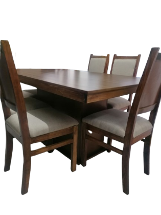 ANTECOMEDOR ADELAIDA PLUS 6 SILLAS NOGAL 1.50 MTS.