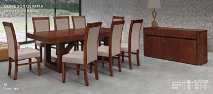 COMEDOR OLIMPIA DE 8 SILLAS CHAPA OKUME
