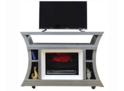 MESA DE TV CON CHIMENEA GRIS