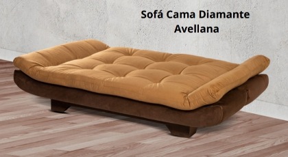 SOFÁ CAMA  DIAMANTE AVELLANA CON CAFÉ