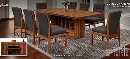 COMEDOR ÁMBAR 8 SILLAS PAROTA