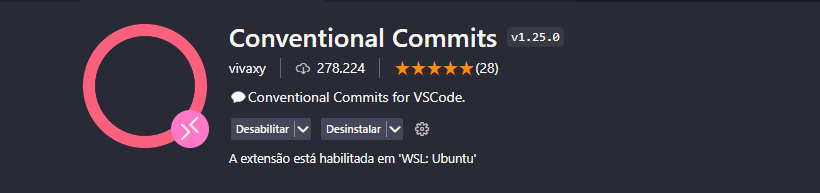 Imagem extensão Conventional Commits