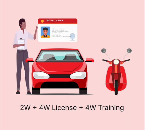 Car Training & License + Bike License in Riya driving school