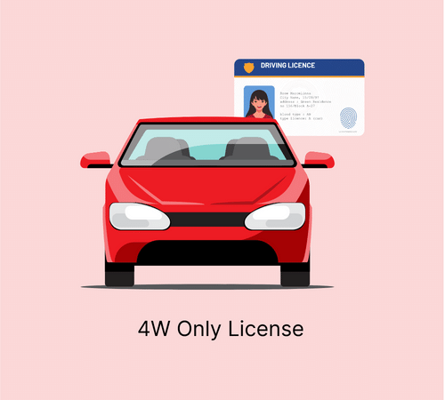 Car License Only in New jaina motor driving school 
