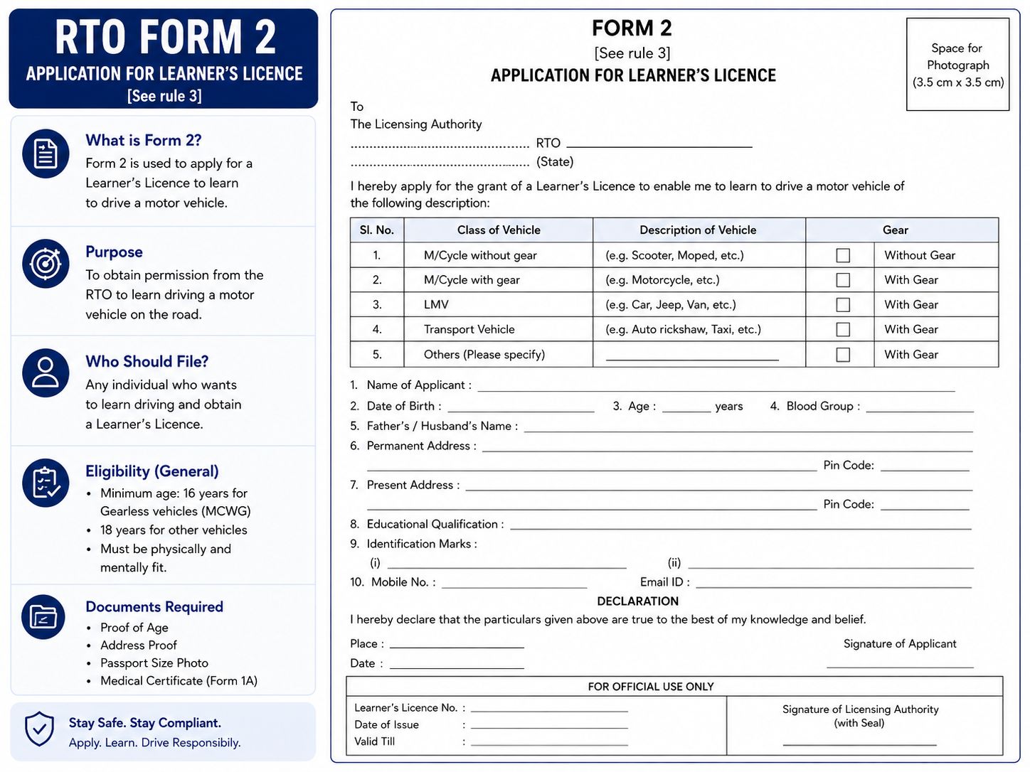 form 2 learners licence form 2 learners licence