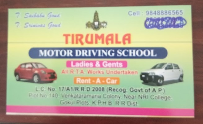 Tirumala Motor Driving School in Kukatpally