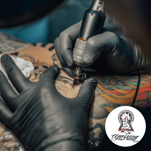 AI generated tattoo designs on a tablet