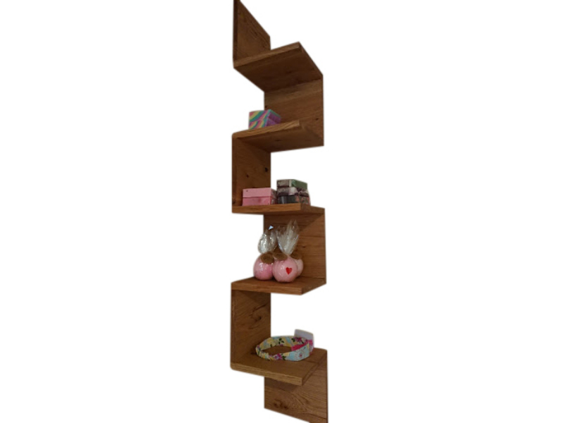 Oak Corner Bookcase